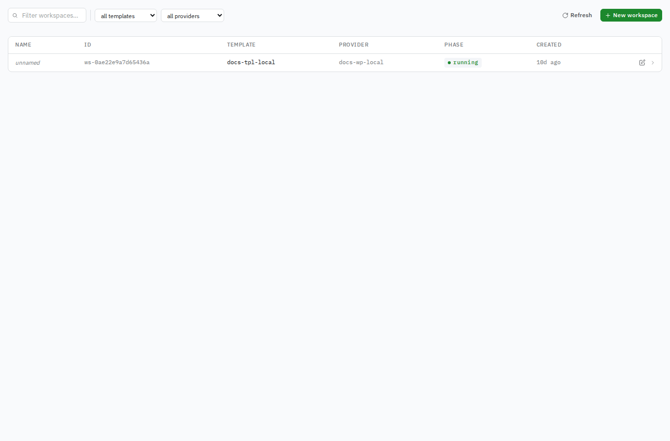 workspaces (live component)